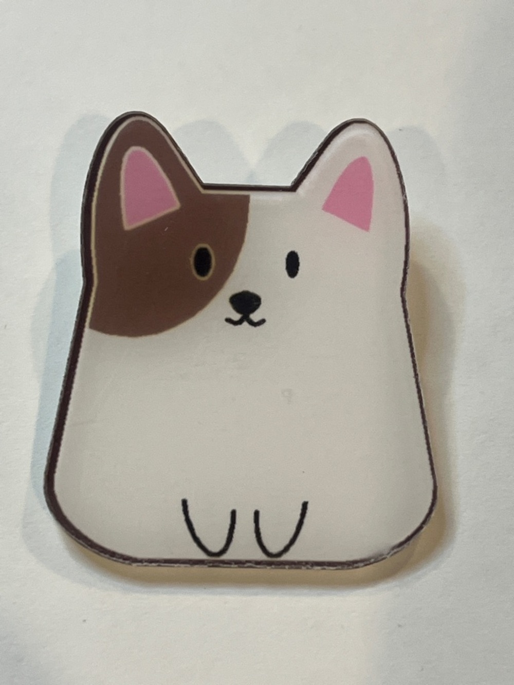 Cute White & Brown Dog-shaped Brooch/ Pin - Picture 1 of 4